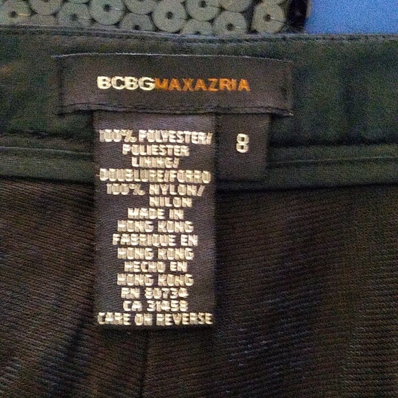 BCBG Max Azria black sequin tuxedo style pants size 8 - Picture 2 of 10